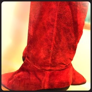 Red leather vintage Boots sz 6